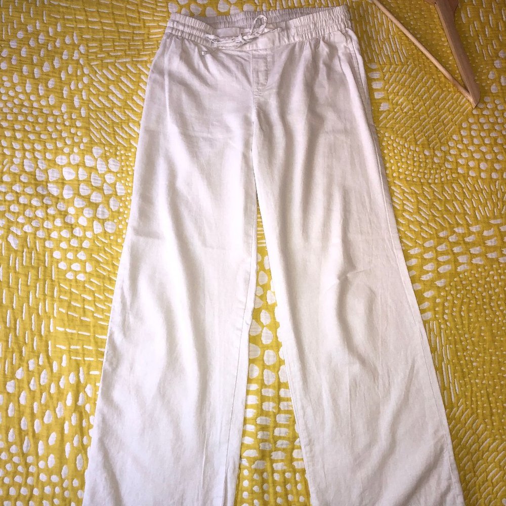 Old Navy White Linen Pants